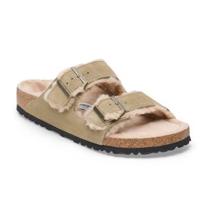 Arizona Shearling Taupe Suede Leather/Shearling
