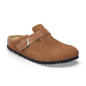 Boston Corduroy Dark Tea Embossed Suede Leather