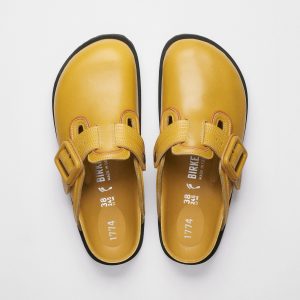Boston Leather Buckle Exquisite Mustard Brown Nappa Leather