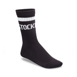 Cotton Crew Stripe Socks Black/White