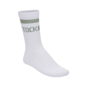 Cotton Crew Stripe Socks White/Pure Sage