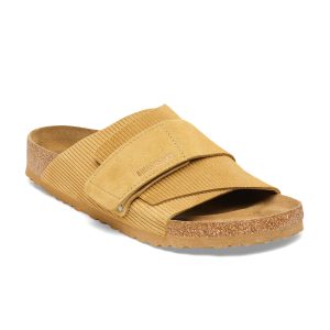 Kyoto Corduroy Cork Brown Embossed Suede Leather