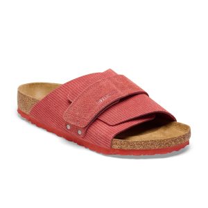 Kyoto Corduroy Sienna Red Embossed Suede