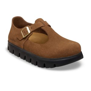 Paris Chunky Dark Tea Suede Leather