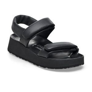 Theda Exquisite Platform Wedge Black Smooth Leather